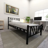 Gardenya Tek Kişilik 100x200 cm Metal Karyola A Kalite, Ses Çıkarmaz ,Ölçülü Model Karyola Siyah 1641-c thumbnail 4