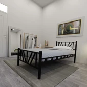 Gardenya Tek Kişilik 90x200 cm Metal Karyola A Kalite, Ses Çıkarmaz ,Ölçülü Model Karyola Siyah 1641-b thumbnail 3