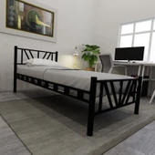 Gardenya Tek Kişilik 90x200 cm Metal Karyola A Kalite, Ses Çıkarmaz ,Ölçülü Model Karyola Siyah 1641-b thumbnail 2