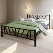 Gardenya Çift Kişilik 160x200 cm Metal Karyola A Kalite, Ses Çıkarmaz ,Ölçülü Model Karyola Siyah 1639-c thumbnail 3