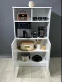 Parla Kahve Köşesi Çok Amaçlı Dolap Kiler Dolabı Mutfak Bangosu Erzak Dolabı Bölmeli Beyaz 72 cm thumbnail 3