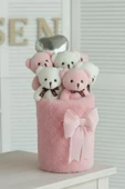 Deluxe Peluş Silindir Kutusuda, Kalpli Balonlu 6’lı Pembe Ayıcık Buketi - Sevdiğine Hediye thumbnail 3