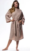Varol Pike Dokuma Sütlü Kahve Bornoz – İhracat Fazlası, One Size thumbnail 2