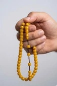 Sıkma Serisi Turuncu Sarı Bilek Boy Kehribar Tesbih Sistem Püsküllü thumbnail 3