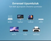 UGREEN Cat6 Saf Bakır Metal Konnektör Ethernet Kablosu Siyah 2 Metre, 50192 thumbnail 5