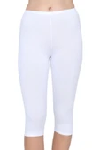 Altunkoza Underwear 12'li Paket Kadın Kapri Tayt Elastan Beyaz 11002 thumbnail 1