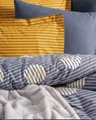 Çift Kişilik Trim Battaniyeli Nevresim Takımı Smooth Gri thumbnail 2