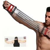 OLLEVRA  5 Yaylı 5 Kademeli Ayarlanabilir Fitness ve Kuvvet Antrenmanı Ekipmanı - Göğüs Genişletme ve Kuvvet Egzersiz Aleti thumbnail 3