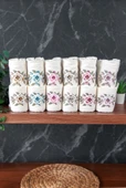 %100 Pamuklu 3D Çiçek İşlemeli 12 li Analı Kızlı Çeyizlik Havlu Seti 50x90 cm - 00030 thumbnail 2