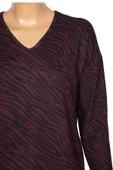 Barem Kadın Lina Büyük Beden Kışlık V Yaka Yumoş Bordo Bluz D06 thumbnail 3