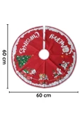 Yılbaşı Süsü Dekoratif Kırmızı Noel Ağacı Etek Şalı – 60 cm Yılbaşı Süsleme Kumaşı thumbnail 4
