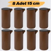 Mobilya Kanepe Koltuk Yatak Baza Yükseltme Ayağı Ayakları 8 ADET Plastik Kubik Kestane Kahvesi 15 cm thumbnail 1