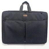 askılı, fermuarlı 50x70 resim çantası su geçirmez ketenli kumaş 55x75 proje çantası körüklü çift bölme siyah thumbnail 1