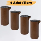 Mobilya Kanepe Koltuk Yatak Baza Yükseltme Ayağı Ayakları Plastik Kubik Kestane Kahvesi 15 cm 4 Adet thumbnail 1