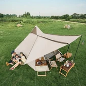 Naturehike Glamping 4 Kişilik Çift Katmanlı Otomatik Kurulum Piramid Çadır thumbnail 6