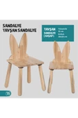Wood & Joy Doğal Ahşap Çocuk Sandalye Tavşan thumbnail 2