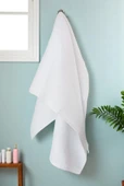 %100 Pamuk Yumuşak Dokulu Tüy Dökmez El Yüz ve Abdest Havlusu 50 X 90 cm - Beyaz thumbnail 1