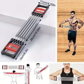 OLLEVRA  5 Yaylı 5 Kademeli Ayarlanabilir Fitness ve Kuvvet Antrenmanı Ekipmanı - Göğüs Genişletme ve Kuvvet Egzersiz Aleti thumbnail 5