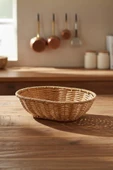 Rattan Piknik Hasır Ekmek Sepeti Meyve Sebze Sepeti Plastik Örme thumbnail 2
