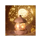 BUNNY'S CARROUSEL Dönen Işıklı Müzikli Gece Lambası, Tavşan Figürlü Karusel Oyuncak, Çocuk Odası Dekoru, Hediye Seçeneği | HZLSTORE thumbnail 5