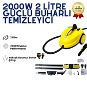 2000W 2L Profesyonel Buharlı Temizleme Makinesi – Yüksek Basınç, Derinlemesine Hijyen, Çok Amaçlı Buhar Temizleyici thumbnail 1