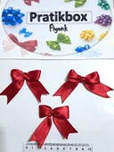 Pratikbox Fiyonk / Saten 2cm'lik / Hediyelik / Süsleme / Kırmızı Renk / 35 Adet /Arkası Silikonlu thumbnail 3