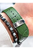 Reward Yeşil Renk Çelik Kasa Fonksiyonlu Business Deri Kordon Erkek Kol Saati + BİLEKLİK thumbnail 4