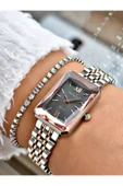Ferrucci Rose Gold Renk Kesme Cam Şık Tasarım  Kadın Kol Saati + BİLEKLİK HEDİYELİ thumbnail 1