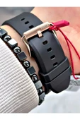 Fiesta Siyah Renk Spor Silikon Çelik Kasa Erkek Kol Saati + BİLEKLİK thumbnail 5