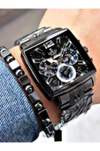 Reward Siyah Renk Kare Model Fonksiyonlar Aktif Erkek Kol Saati + BİLEKLİK thumbnail 1