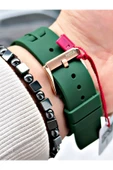 Fiesta Yeşil Renk Silikon Fonksiyonlu Çelik Kasa Business Erkek Kol Saati + BİLEKLİK thumbnail 4
