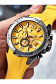 Fiesta Sarı Renk Spor Silikon Çelik Kasa Erkek Kol Saati + BİLEKLİK thumbnail 1