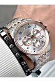 Reward Rose Gold Gümüş Renk Dakika Göstergeli Kasa Kordon Çelik Erkek Kol Saati + BİLEKLİK HEDİYELİ thumbnail 3