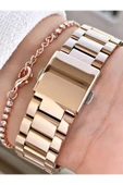 Ferrucci Rose Gold Renk Büyük Kasa Roma Rakamlı Kadın Kol Saati + Bileklik Hediyeli thumbnail 5