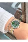 Ferrucci Altın Gümüş Çift Renk Klasik Sade Model Kadın Kol Saati + Taşlı Bileklik thumbnail 2