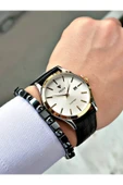 Fiesta Siyah Renk Klasik Sade Model Çelik Kasa Erkek Kol Saati + BİLEKLİK thumbnail 2