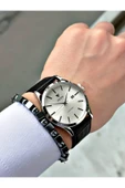 Fiesta Siyah Renk Klasik Sade Model Çelik Kasa Erkek Kol Saati + BİLEKLİK thumbnail 2