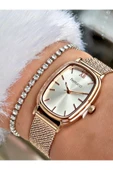 Ferrucci Rose Gold Renk Hasır Çelik Kordon Şık Dizayn Kadın Kol Saati + BİLEKLİK HEDİYELİ thumbnail 1