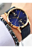 Fiesta Lacivert Renk Roma Rakamlı Çelik Kasa Business Erkek Kol Saati + BİLEKLİK thumbnail 3