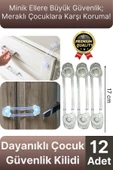 Yeni Ayarlanabilir Dolap Çekmece Kapağı Koruma Aparatı Çocuk Bebek Güvenlik Kilidi 12 Adet 17 Cm thumbnail 1
