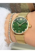 Ferrucci Altın Gold Renk Klasik Sade Model Kadın Kol Saati Taşlı Bileklik Hediyeli thumbnail 3