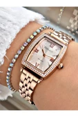 Ferrucci Rose Gold Renk Kare Taşlı Model Çelik Kordon Kadın Kol Saati + BİLEKLİK thumbnail 1