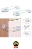 Çok Amaçlı Ayarlanır Çekmece Dolap Kapağı Koruma Aparatı Çocuk Bebek Güvenlik Kilidi 2 Adet 12 Cm thumbnail 4