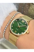 Ferrucci Altın Gold Renk Klasik Sade Model Kadın Kol Saati Taşlı Bileklik Hediyeli thumbnail 1