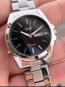 Q&Q Çelik Kordon Takvimli Kadran 2 Yıl Garantili 3 Atm Suya Dayanıklı Erkek Kol Saati QQ.E2001.A3 thumbnail 3