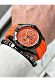 Chaperone Turuncu Spor Silikon Fonksiyonlu Şık Dizayn Erkek Kol Saati + BİLEKLİK HEDİYELİ By Reward thumbnail 2