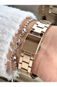Ferrucci Rose Gold Renk Çelik Kordon Yıldız Model Kadın Kol Saati + BİLEKLİK thumbnail 3