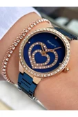 Ferrucci Lacivert Renk Rose Gold Kasa Kalpli Model Kadın Kol Saati + Bileklik Hediyeli thumbnail 1