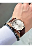 Fiesta Kahve Renk Roma Rakamlı Çelik Kasa Business Erkek Kol Saati + BİLEKLİK thumbnail 2