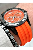 Chaperone Turuncu Spor Silikon Fonksiyonlu Şık Dizayn Erkek Kol Saati + BİLEKLİK HEDİYELİ By Reward thumbnail 5